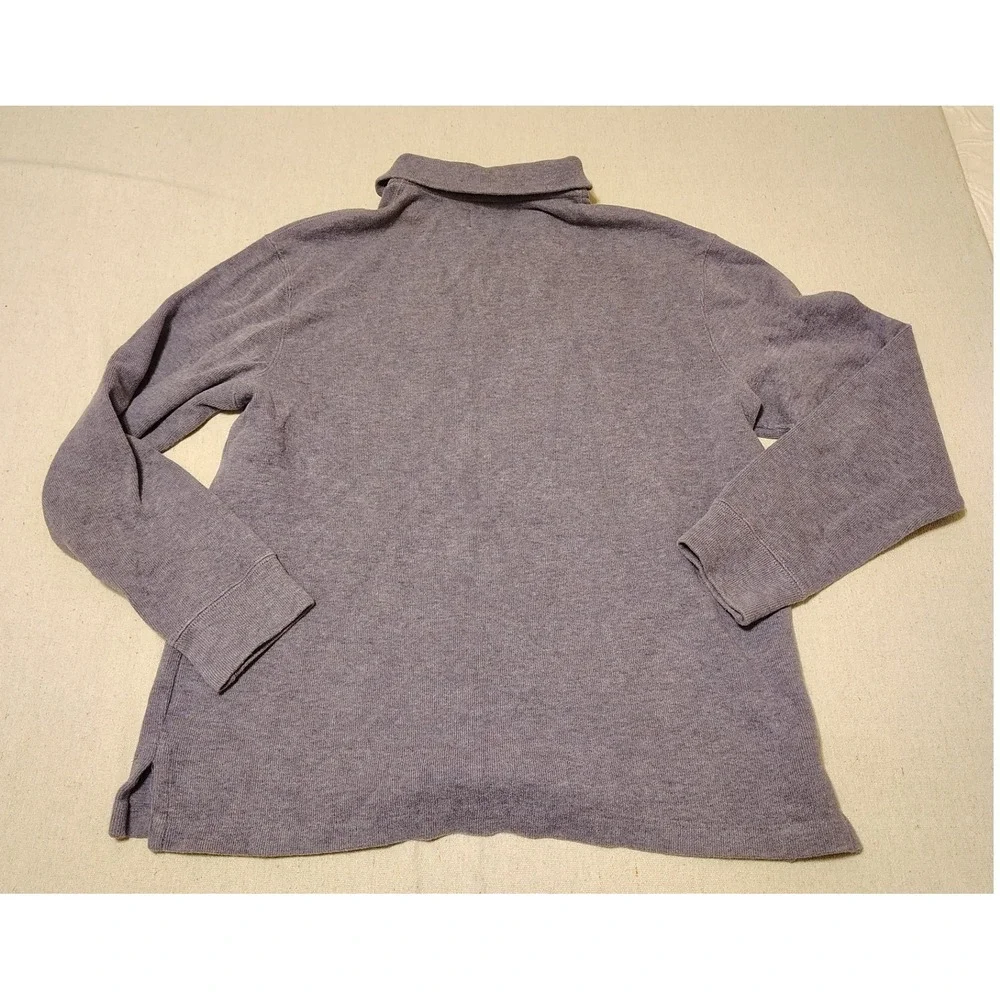 Polo Ralph Lauren Mens Large Purple Quarter Zip Pullover Sweater Orange Pony